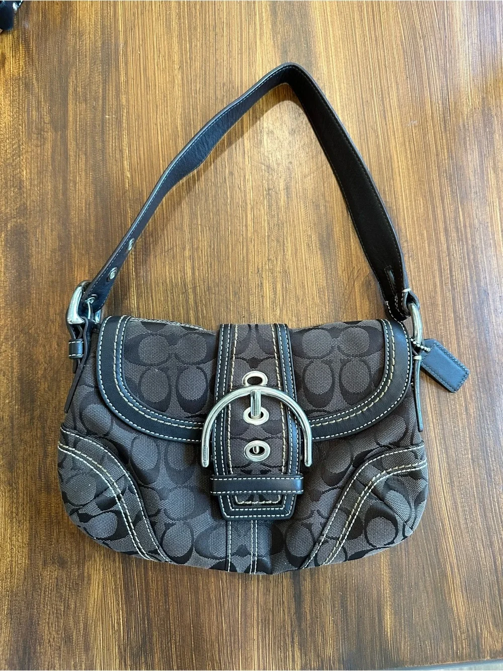 Y2K Coach Chocolate Soho Signature Canvas Shoulder Bag - Picture 5 of 15